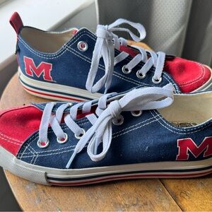SKICKS Red and Blue Ole Miss Canvas Sneakers